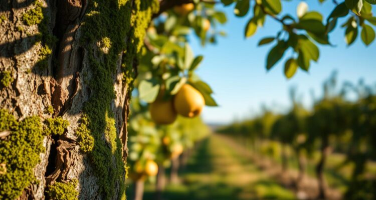 Zielony nalot na drzewach owocowych
